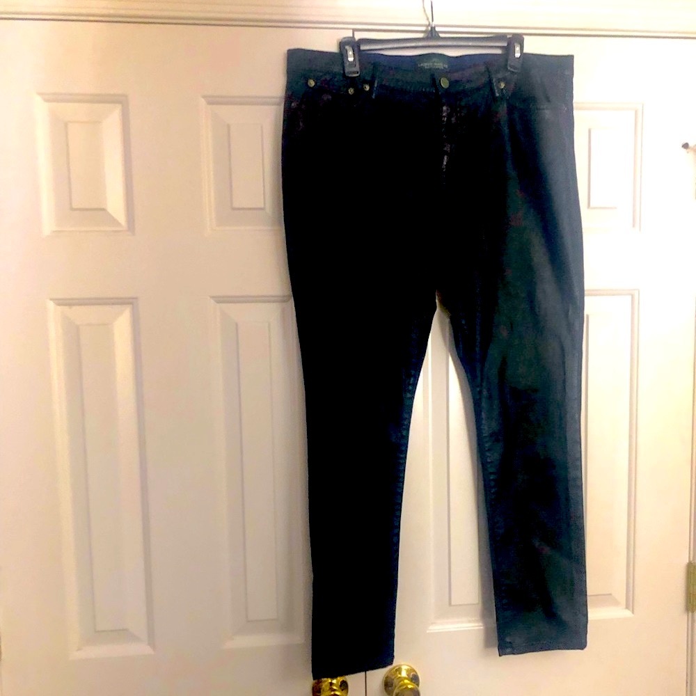 LNWOT Ralph Lauren black pleather skinny pants/ jeans